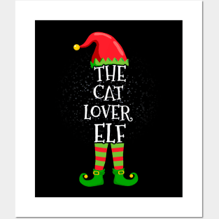 CAT LOVER Elf Family Matching Christmas Group Funny Gift Posters and Art